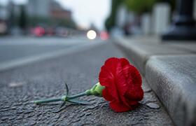 Омичы принесли гвоздики на место гибели байкера